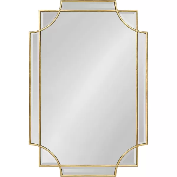 Kate and Laurel Minuette Glam Wall Mirror 24quot x 36quot Black Elegant Traditional Home Decor with A Boho CharmGold