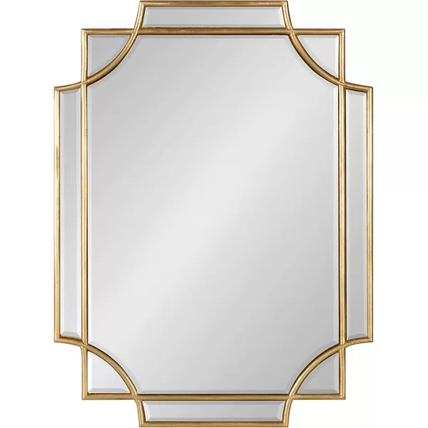 Kate and Laurel Minuette Glam Wall Mirror 24quot x 36quot Black Elegant Traditional Home Decor with A Boho CharmGold