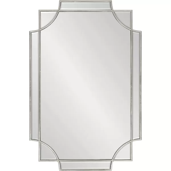 Kate and Laurel Minuette Glam Wall Mirror 24quot x 36quot Black Elegant Traditional Home Decor with A Boho CharmSilver