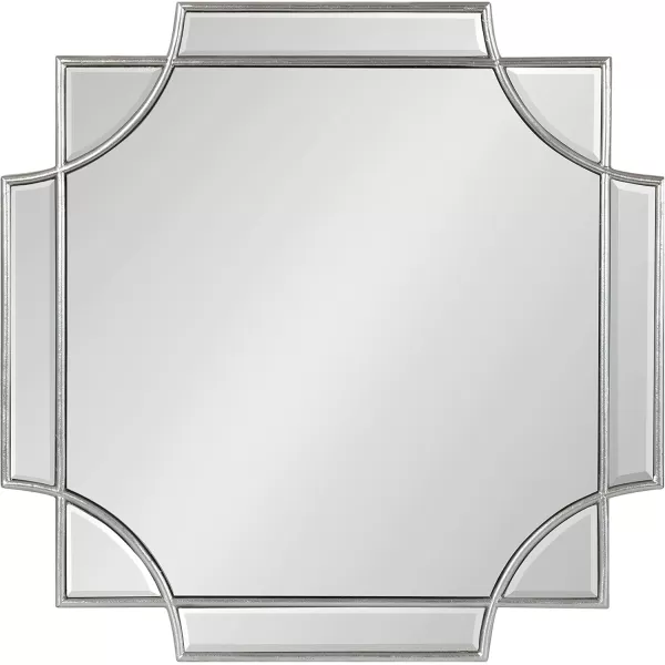 Kate and Laurel Minuette Glam Wall Mirror 24quot x 36quot Black Elegant Traditional Home Decor with A Boho CharmSilver