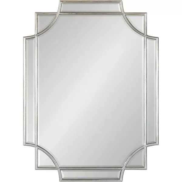 Kate and Laurel Minuette Glam Wall Mirror 24quot x 36quot Black Elegant Traditional Home Decor with A Boho CharmSilver