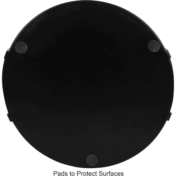 Kate and Laurel Myo Modern Round Metal Tray 15 Inch Diameter Black Decorative Circular Tray for Storage and DisplayBlack