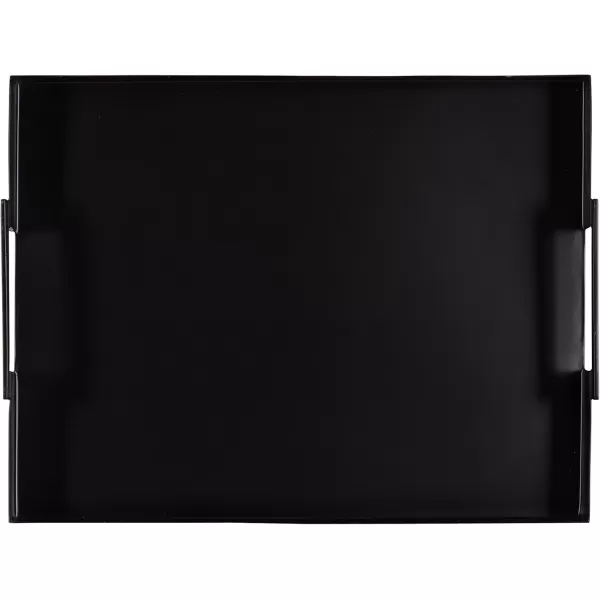 Kate and Laurel Myo Modern Sleek Metal Rectangle Tray 17 x 13 x 3 Black Contemporary Minimal Rectangular Decorative Tray for Storage Display and DecorBlack