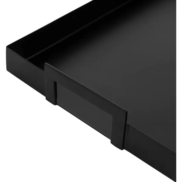 Kate and Laurel Myo Modern Sleek Metal Rectangle Tray 17 x 13 x 3 Black Contemporary Minimal Rectangular Decorative Tray for Storage Display and DecorBlack