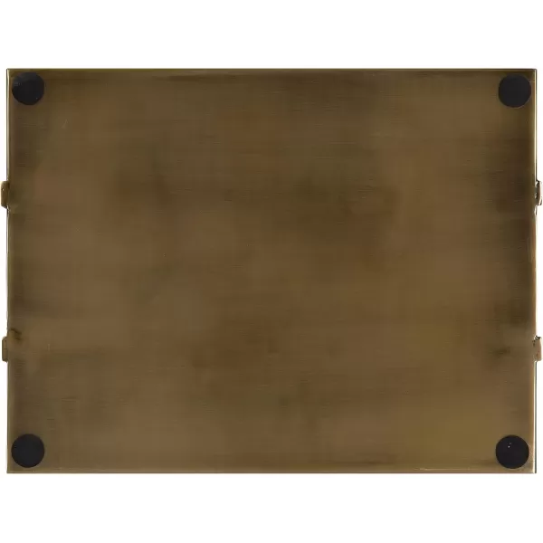Kate and Laurel Myo Modern Sleek Metal Rectangle Tray 17 x 13 x 3 Black Contemporary Minimal Rectangular Decorative Tray for Storage Display and DecorGold