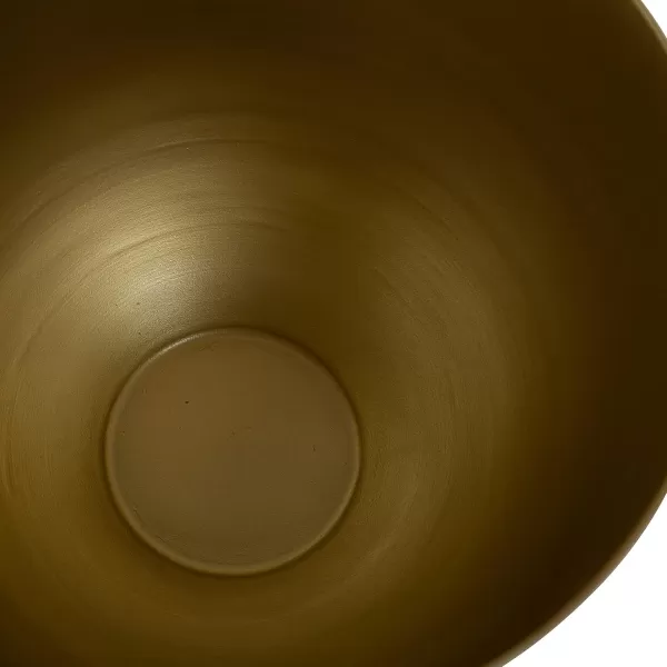 Kate and Laurel Navara Bohemian Round Metal Planter Set 2 Pieces Gold Sophisticated Modern Indoor Plant Stand