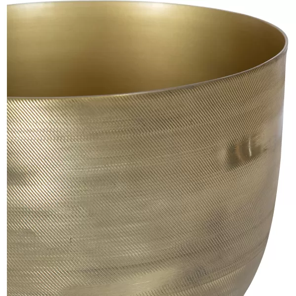 Kate and Laurel Navara Bohemian Round Metal Planter Set 2 Pieces Gold Sophisticated Modern Indoor Plant Stand