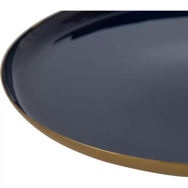 Kate and Laurel Neila Modern Tray Set 2 Pieces White and Gold Decorative Trays for Storage and DisplayNavy BlueGold