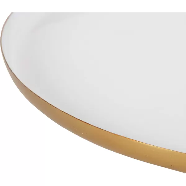 Kate and Laurel Neila Modern Tray Set 2 Pieces White and Gold Decorative Trays for Storage and DisplayWhiteGold