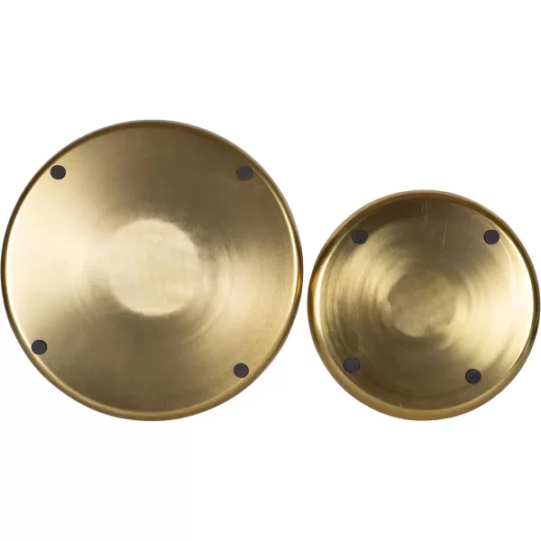 Kate and Laurel Neila Modern Tray Set 2 Pieces White and Gold Decorative Trays for Storage and DisplayWhiteGold