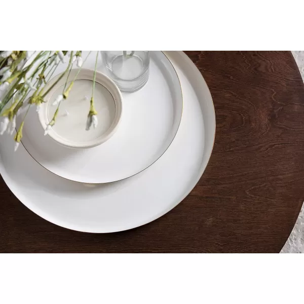 Kate and Laurel Neila Modern Tray Set 2 Pieces White and Gold Decorative Trays for Storage and DisplayWhiteGold