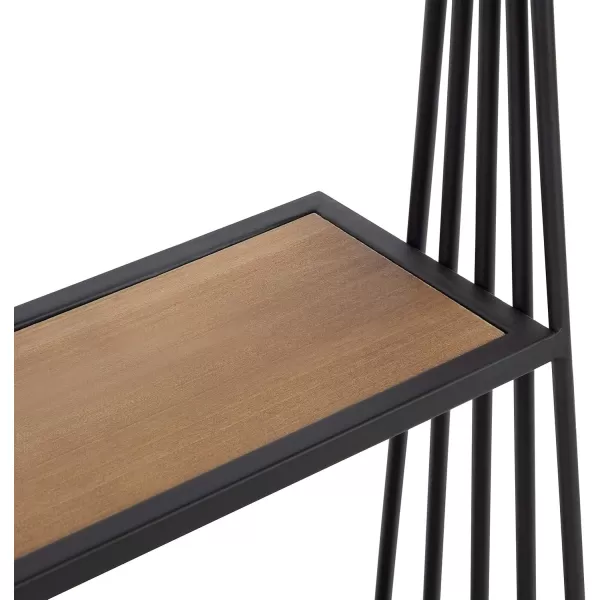 Kate and Laurel Nevin Rustic Three Tier Shelf 2325quot x 3025quot x 8quot Brown and Black Modern Farmhouse Inspired Wall Storage and Decor