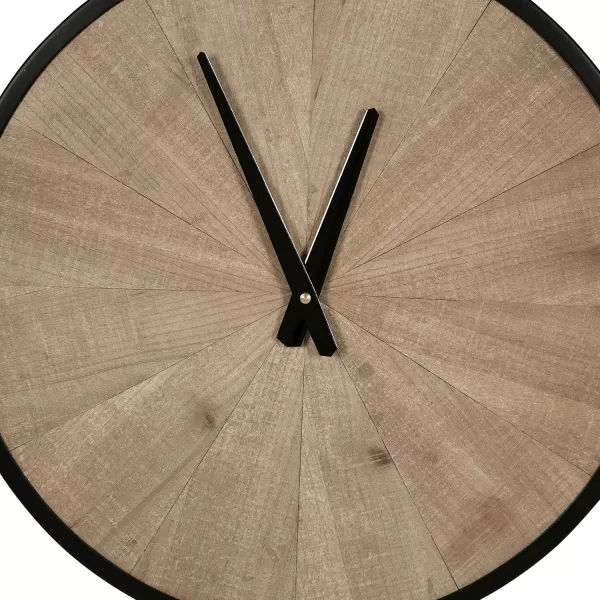 Kate and Laurel Newfield Modern Farmhouse Numberless Wall Clock 22 Inch Diameter Rustic Brown and Black Decorative Round Wood Clock for Farmhouse Decor