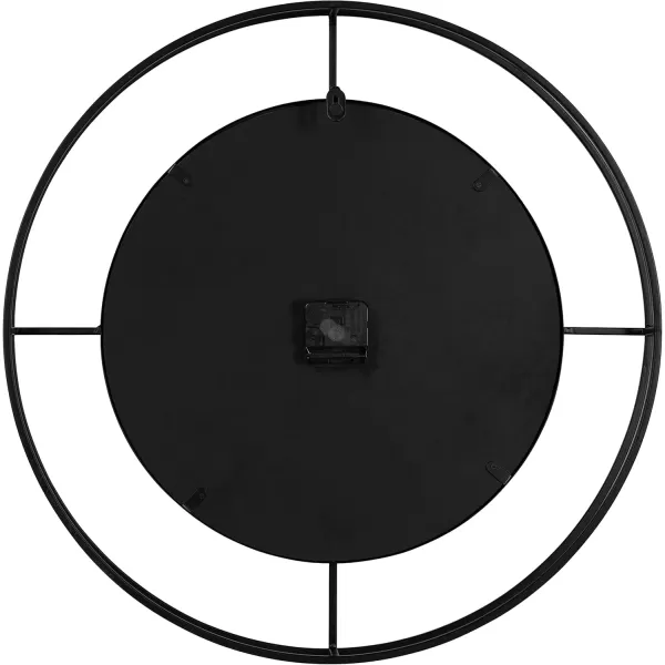 Kate and Laurel Newfield Modern Farmhouse Numberless Wall Clock 22 Inch Diameter Rustic Brown and Black Decorative Round Wood Clock for Farmhouse Decor