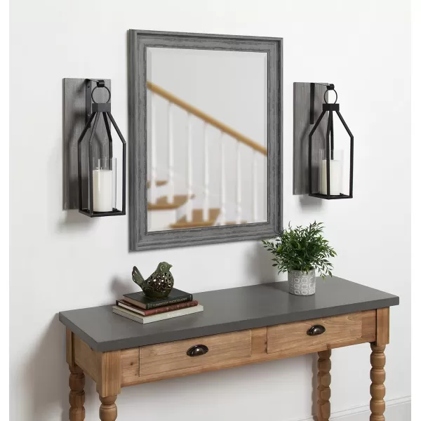 Kate and Laurel Oakly Wood and Metal Wall Sconce Gray Wall Candle Holder Farmhouse Decor