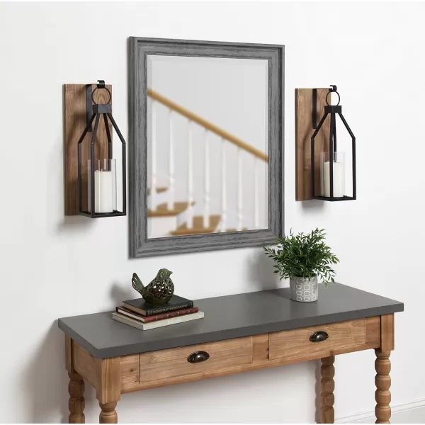 Kate and Laurel Oakly Wood and Metal Wall Sconce Rustic Brown Wood Wall Candle Holder Farmhouse Decor