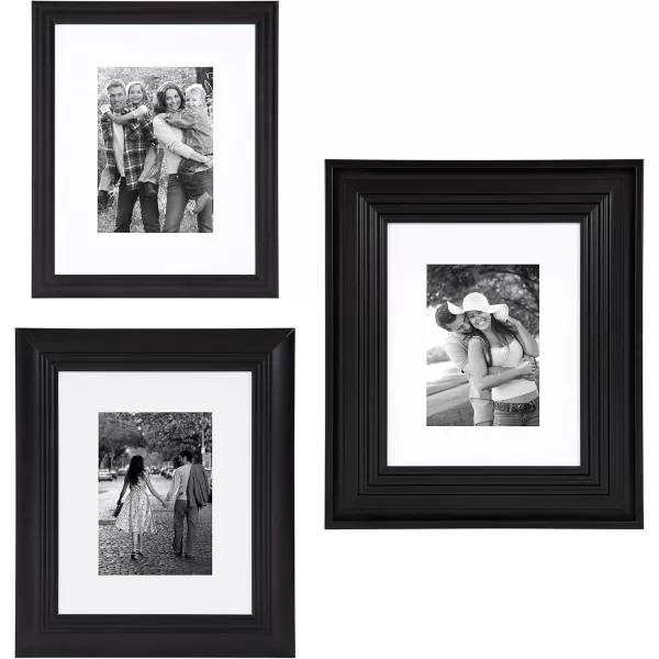 Kate and Laurel Odessa Gallery Wall 8 Piece Frame Set with Assorted Size Frames Black