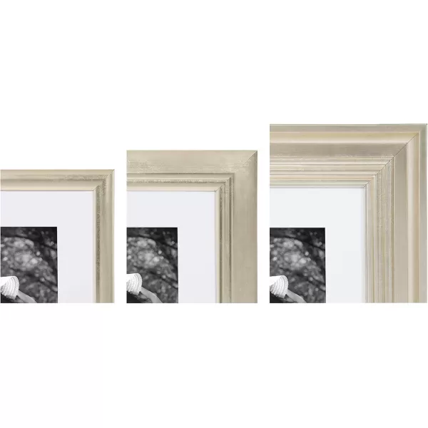Kate and Laurel Odessa Gallery Wall 8 Piece Frame Set with Assorted Size Frames Champagne Gold8 Piece