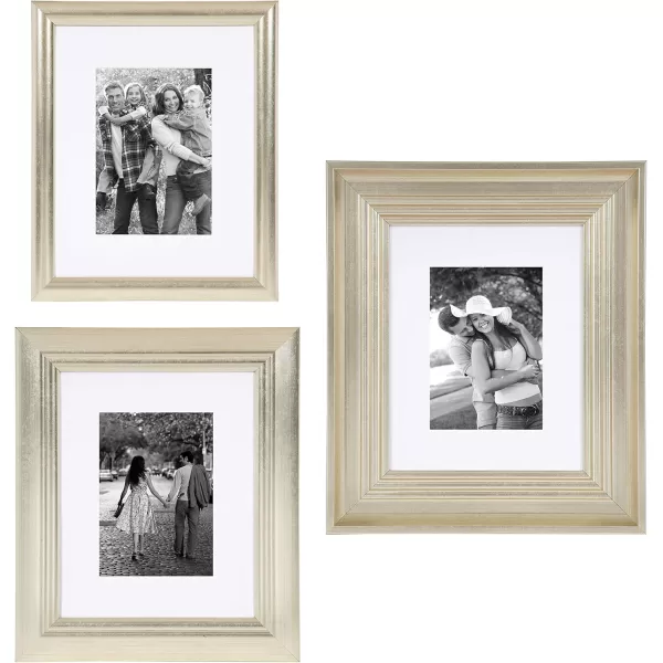 Kate and Laurel Odessa Gallery Wall 8 Piece Frame Set with Assorted Size Frames Champagne Gold8 Piece