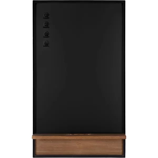 Kate and Laurel Owing Modern Farmhouse Magnetic Chalkboard with Shelf 20 x 34 Rustic Brown and Black Home Organization Chalkboard with Slot for Chalk and Four Magnetic Clips