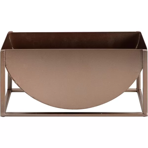 Kate and Laurel Ozar Modern Planter 12 x 5 x 6 Bronze Sophisticated Metal Planter for Freestanding DisplayBronze