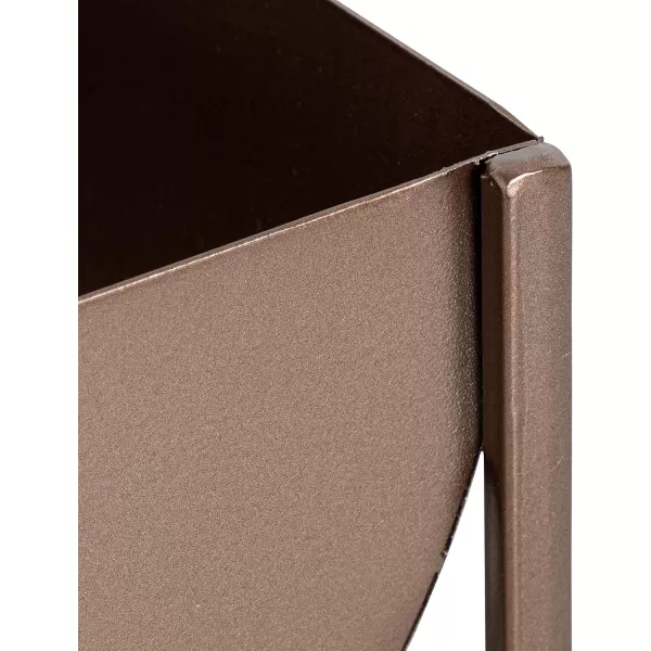 Kate and Laurel Ozar Modern Planter 12 x 5 x 6 Bronze Sophisticated Metal Planter for Freestanding DisplayBronze
