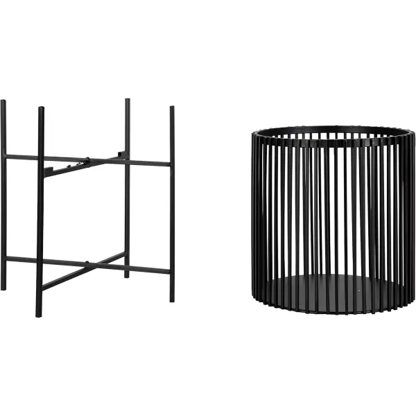 Kate and Laurel Paynter Floor Planter Set 2 Piece Natural 2 CountBlack