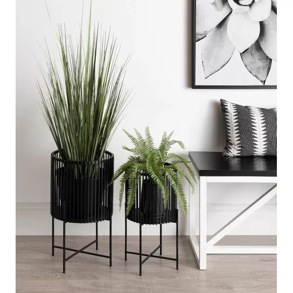 Kate and Laurel Paynter Floor Planter Set 2 Piece Natural 2 CountBlack