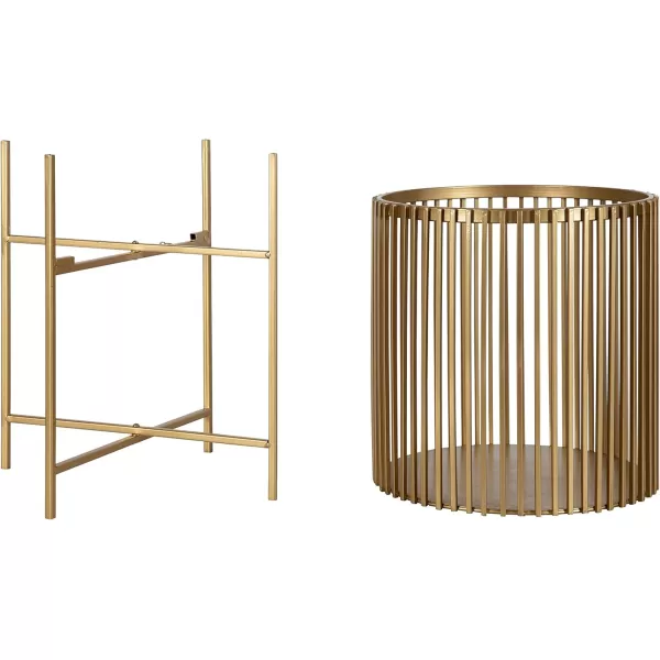 Kate and Laurel Paynter Floor Planter Set 2 Piece Natural 2 CountGold