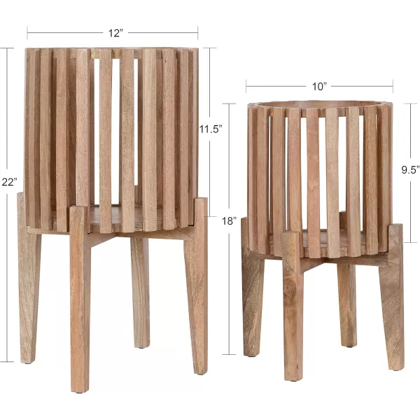 Kate and Laurel Paynter Floor Planter Set 2 Piece Natural 2 CountNatural