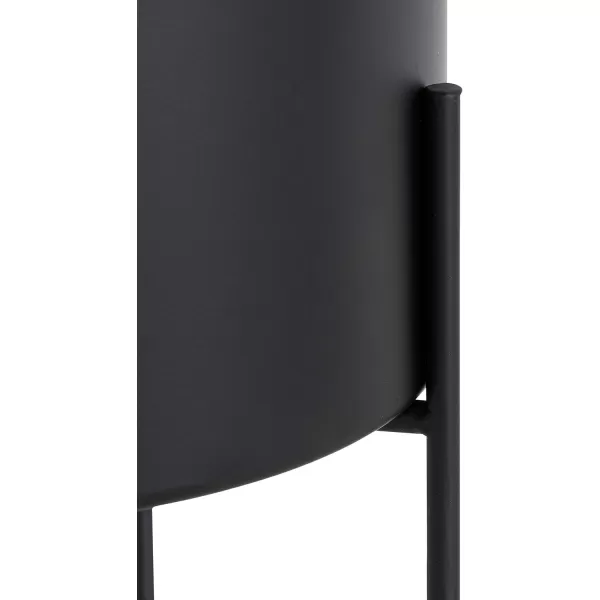 Kate and Laurel Peeto Modern Planter Set Set of 2 Black Decorative Freestanding Planters for Indoor PlantsBlack
