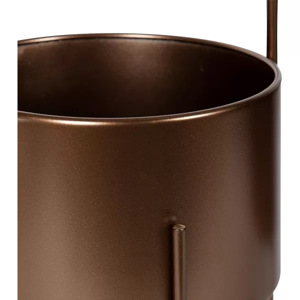 Kate and Laurel Peeto Modern Planter Set Set of 2 Black Decorative Freestanding Planters for Indoor PlantsBronze