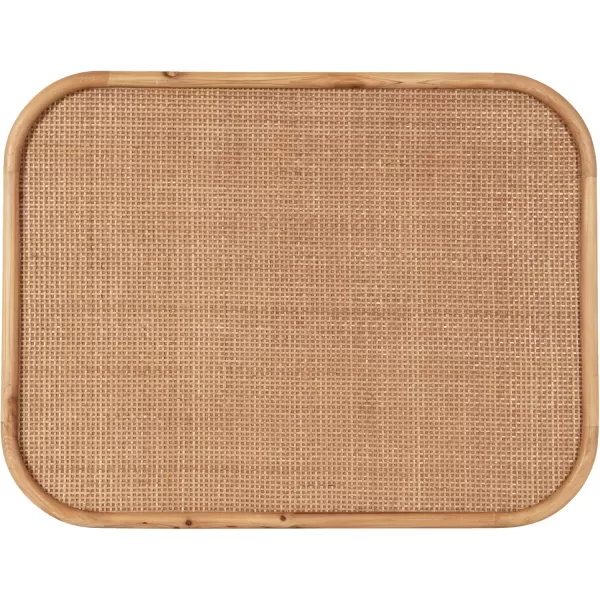 Kate and Laurel Planche Modern Rattan Wall Pinboard 20 x 26 Natural Wood Boho Rounded Rectangle Wall Organizer for Use as Cork Board Vision Board or Bulletin Board