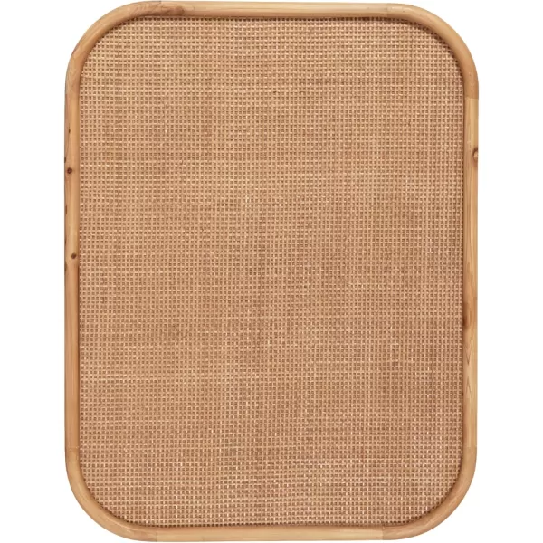 Kate and Laurel Planche Modern Rattan Wall Pinboard 20 x 26 Natural Wood Boho Rounded Rectangle Wall Organizer for Use as Cork Board Vision Board or Bulletin Board