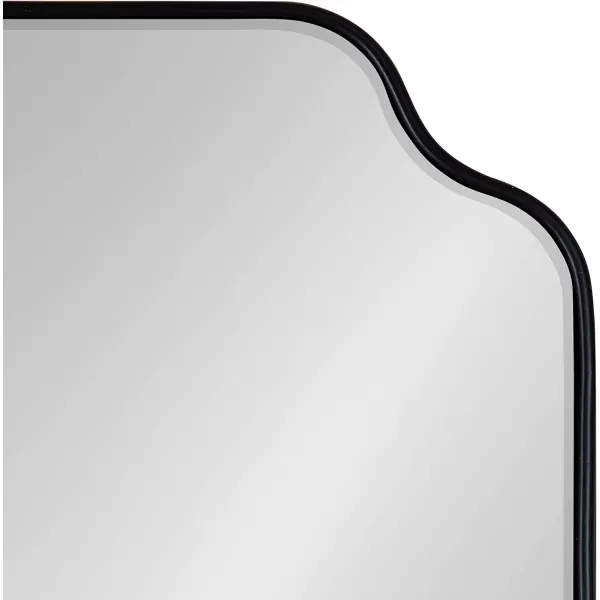 Kate and Laurel Plumley Glam Scalloped Wall Mirror 24 x 36 Silver Transitional Mirror Wall DecorBlack