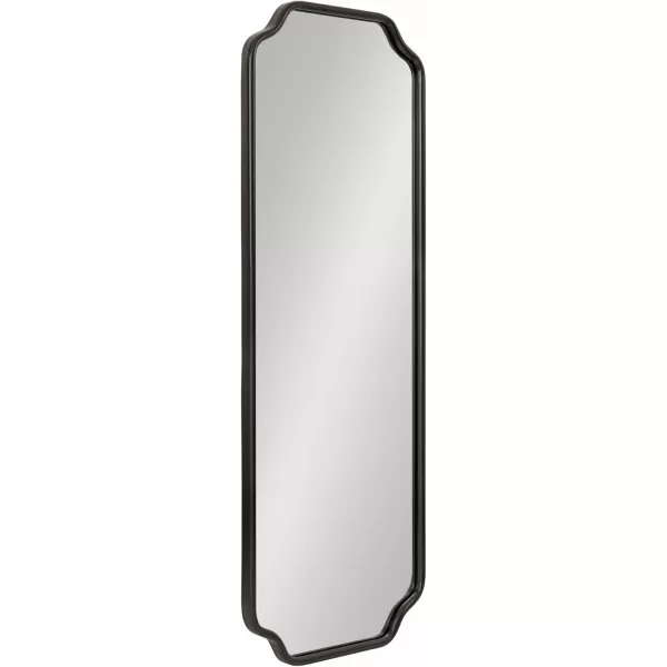 Kate and Laurel Plumley Glam Scalloped Wall Mirror 24 x 36 Silver Transitional Mirror Wall DecorBlack