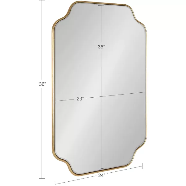 Kate and Laurel Plumley Glam Scalloped Wall Mirror 24 x 36 Silver Transitional Mirror Wall DecorGold