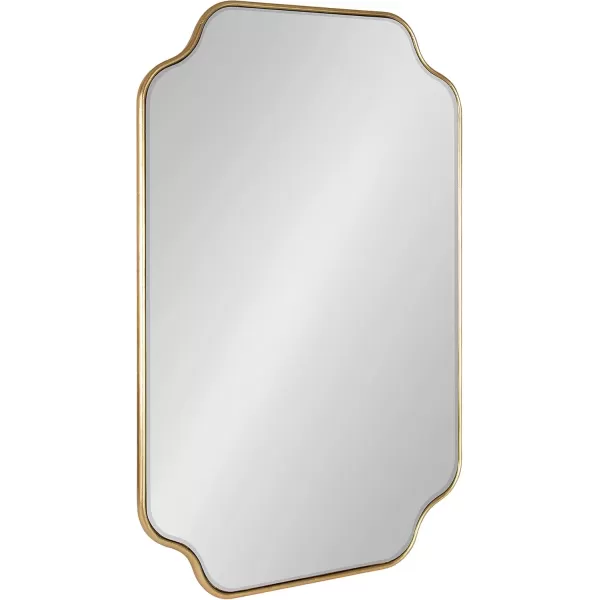 Kate and Laurel Plumley Glam Scalloped Wall Mirror 24 x 36 Silver Transitional Mirror Wall DecorGold