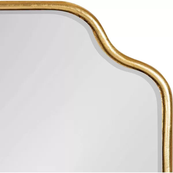 Kate and Laurel Plumley Glam Scalloped Wall Mirror 24 x 36 Silver Transitional Mirror Wall DecorGold