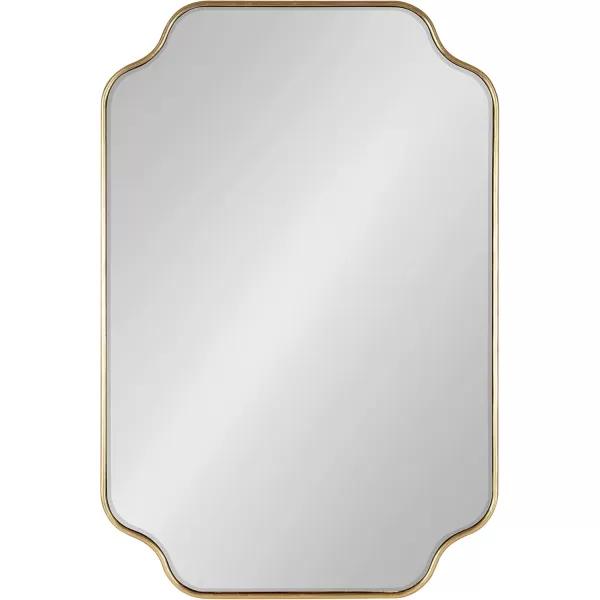 Kate and Laurel Plumley Glam Scalloped Wall Mirror 24 x 36 Silver Transitional Mirror Wall DecorGold