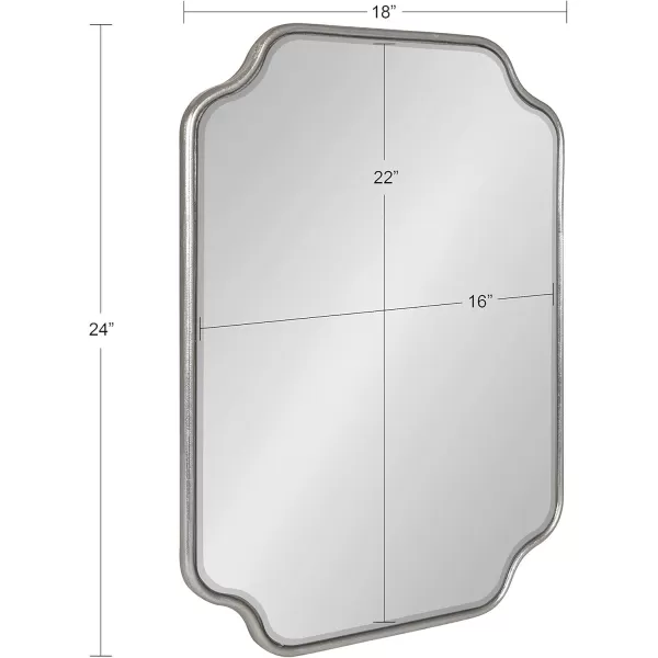 Kate and Laurel Plumley Glam Scalloped Wall Mirror 24 x 36 Silver Transitional Mirror Wall DecorSilver