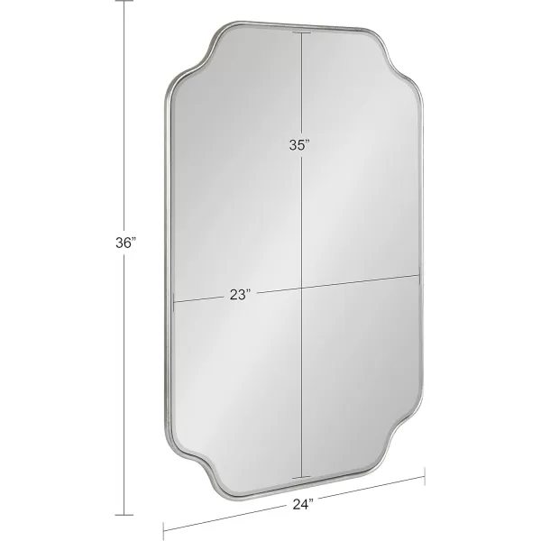 Kate and Laurel Plumley Glam Scalloped Wall Mirror 24 x 36 Silver Transitional Mirror Wall DecorSilver