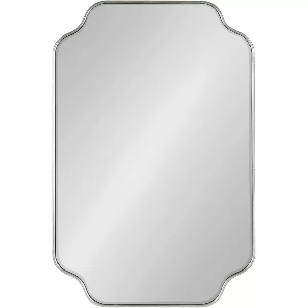 Kate and Laurel Plumley Glam Scalloped Wall Mirror 24 x 36 Silver Transitional Mirror Wall DecorSilver