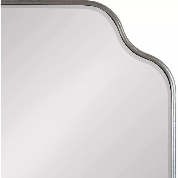 Kate and Laurel Plumley Glam Scalloped Wall Mirror 24 x 36 Silver Transitional Mirror Wall DecorSilver