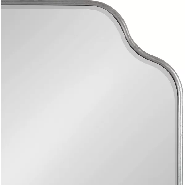 Kate and Laurel Plumley Glam Scalloped Wall Mirror 24 x 36 Silver Transitional Mirror Wall DecorSilver