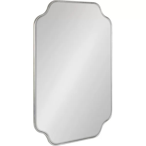 Kate and Laurel Plumley Glam Scalloped Wall Mirror 24 x 36 Silver Transitional Mirror Wall DecorSilver