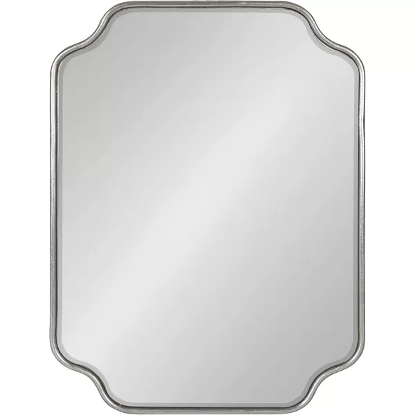 Kate and Laurel Plumley Glam Scalloped Wall Mirror 24 x 36 Silver Transitional Mirror Wall DecorSilver