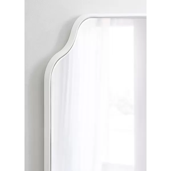 Kate and Laurel Plumley Glam Scalloped Wall Mirror 24 x 36 Silver Transitional Mirror Wall DecorWhite