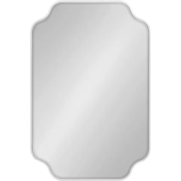 Kate and Laurel Plumley Glam Scalloped Wall Mirror 24 x 36 Silver Transitional Mirror Wall DecorWhite