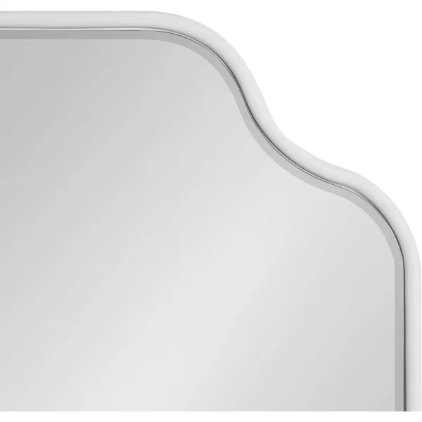 Kate and Laurel Plumley Glam Scalloped Wall Mirror 24 x 36 Silver Transitional Mirror Wall DecorWhite